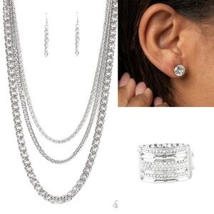 NEW: Paparazzi Elegant Silver Jewelry Set